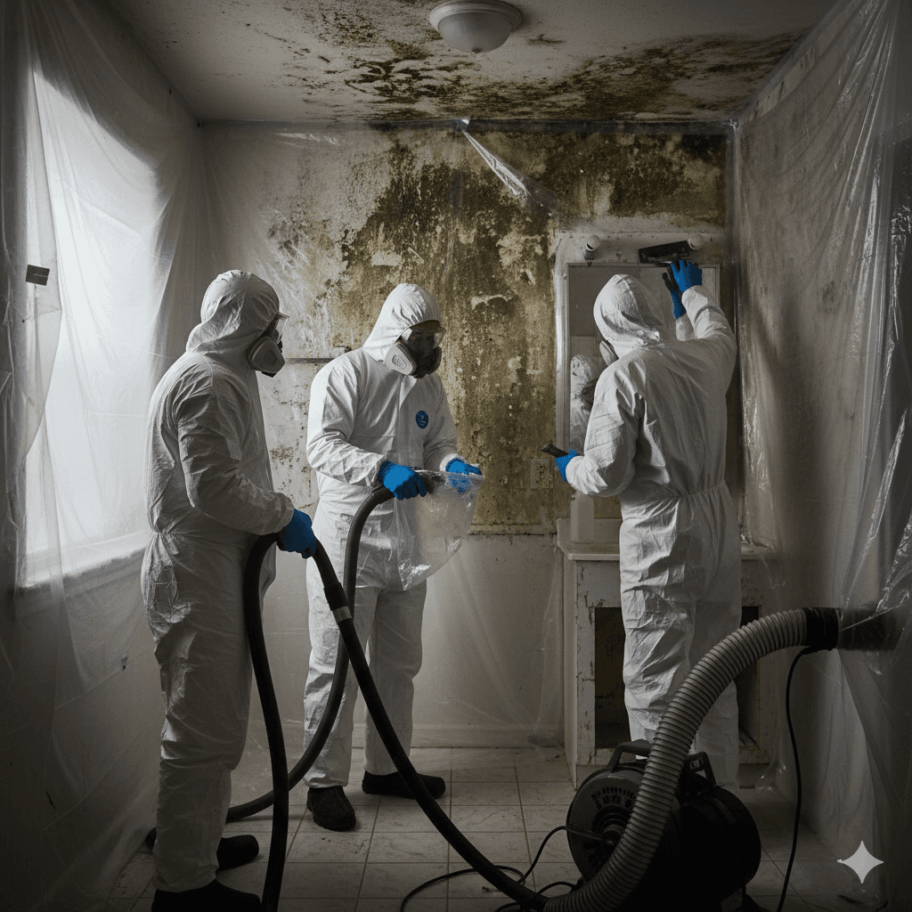 Makki Abatement mold remediation team working in Calgary