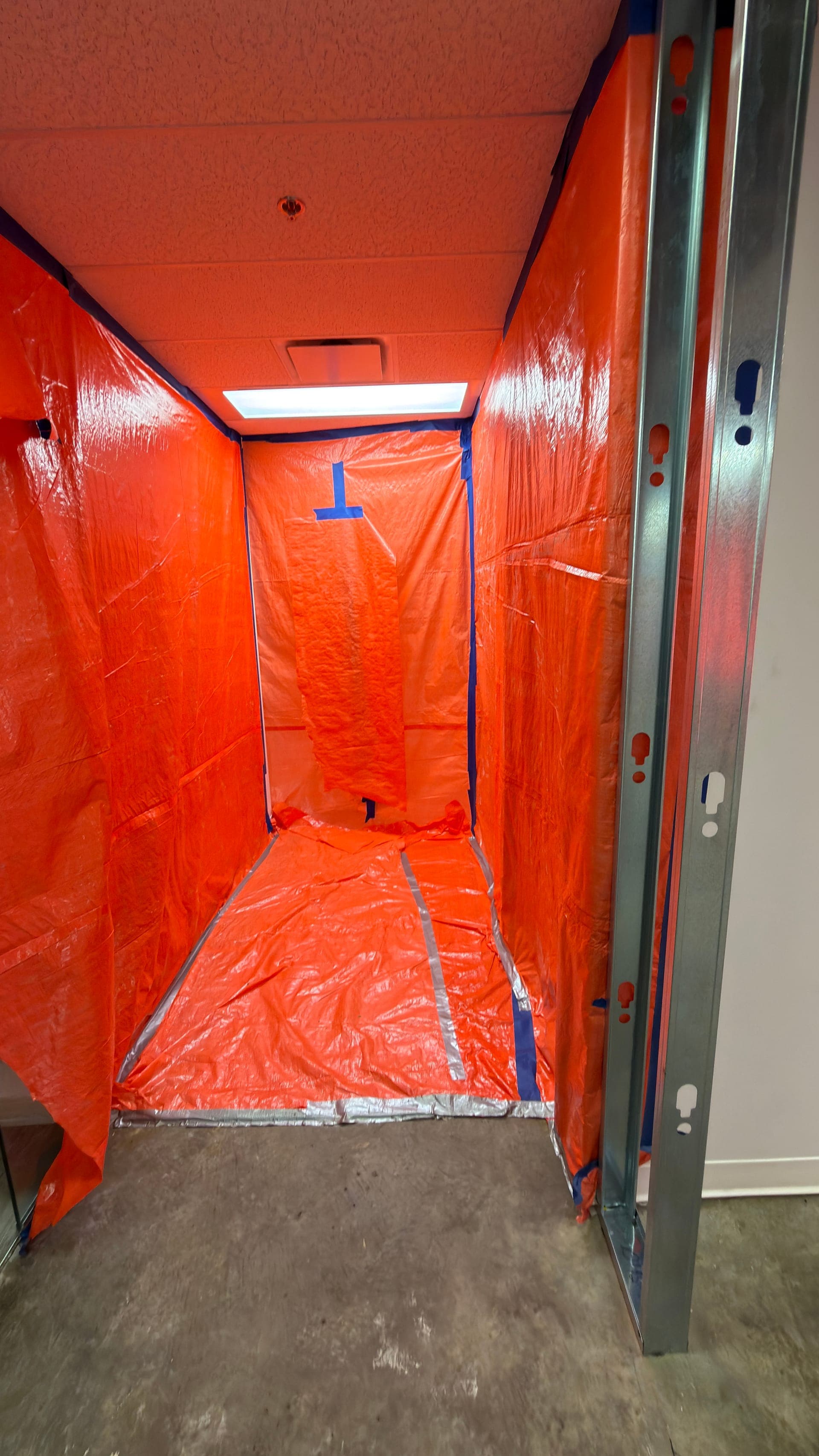 HEPA filtration and negative air pressure setup — 639 5th Ave SW Calgary